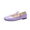 Zapatos de Mujer de Tira Cruzada con Hebilla Retro de Amazon 2026 Nuevos Zapatos Mary Jane Planos Bajos de Charol con Punta Cuadrada para Mujer