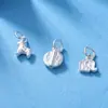 Plata de ley s925 lindo elefante jirafa pez con forma de colgante pez koi elefante ciervo amuleto Accesorios de plata para abalorios DIY