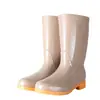 Botas de chuva, sapatos aquáticos, sapatos de borracha, galochas, sapatos slip-on, forrados de algodão, femininos, antiderrapantes, de cano médio, estilosos, impermeáveis, resistentes ao desgaste, universais