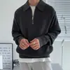 Suéter com gola dobrada masculino estilo inverno solto leve estilo maduro suéter de tricô marca da moda malha polo casaco masculino dropshipping