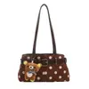 2026 Bolsa de Ombro Retro com Bolinhas Feminina Outono/Inverno Nova Bolsa Baguete com Fivela de Couro Estilo Preguiçoso Fechamento com Zíper Bolsa Pequena de Ombro Único