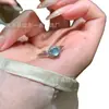 Anillo de Jade Azul Natural al por Mayor para Mujer, con Incrustaciones de Plata S925, Diseño Fresco, Estilo Xiaohongshu