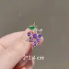Broche de Uva de Cristal Sintético Estilo Japonês Estilo Fresco Moda Feminina Distinto Pino de Lapela Cartão de Agulha Cardigã Fixador Acessórios de Roupa
