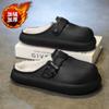 Zapatos Birkenstock Personalizados para Hombre para Usar en Casa en Invierno, Zapatos Gruesos de Algodón, Pantuflas Cálidas de Terciopelo para Pareja, de Dedo a Dedo