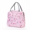 Bolsa de Almuerzo de Tela Oxford Estampada, Bolso de Mano para Mujer con Fondo Cuadrado Floral, Monedero, Bolsa para Lonchera Aislada con Papel de Aluminio, Estilo Pastoral