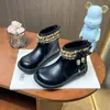 Botines Cortos para Niñas 2025 Invierno Nuevos Botas Estilo Británico para Niños Botas de Suela Blanda Botas de Princesa con Cuentas para Niña