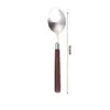 Conjunto de Faca, Garfo e Colher de Aço Inoxidável com Cabo de Madeira Imitando Nogueira para Uso Doméstico, Talheres Ocidentais, Faca e Garfo para Steak, Colher de Sobremesa, Direto do Fabricante
