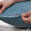 Almofada Decorativa de Tecido de Linho Espesso para Sala de Estar Almofada Grande para Sofá Escritório Mesinha de Cabeceira Capa de Almofada Lombar Encosto Simples