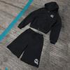 Casual Casual Preguiçoso Moda de Rua Moletom Solto com Zíper Legal Tendência Manga Longa Moletom Outono Hip-Hop Ins Shorts