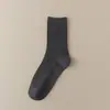 Meias de Algodão 100% Cor Pura Masculinas de Algodão Inverno Antibacterianas e Desodorantes Cano Médio Outono Espessadas Brancas Casuais de Negócios Esportes Atacado