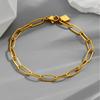 Pulseira de Corrente Cruzada de Aço Inoxidável Tianmi Simples Moda Europeia e Americana Joker Comércio Exterior Pulseira Básica Pulseira de Aço Inoxidável