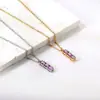 Joyería Transfronteriza Europea y Americana Collar con Incrustaciones de Diamantes de Acero Inoxidable Moda de Lujo Ligero Versátil Colgante Redondo de Diamante Cadena para Suéter Venta Directa del Fabricante