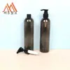 Garrafa PET Redonda de Ombro 267ml, Frasco para Loção com Bomba Pressora, Frasco de Embalagem para Óleo Essencial Cosmético Shampoo