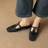 Nuevos Estilos de Pantuflas de Tacón Alto para Mujer con Suelas Blandas de Goma, Diseño Hueco, Zapatos de Talla Grande, Tacón Cuadrado de Altura Media, Sandalias de Verano Cerradas para Mujer