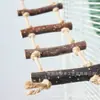 Escalera de Escalada para Loro Accesorios para Jaula de Pájaros Pájaro Pequeño Puente Colgante de Madera Escalera de Nube Columpio Juguete para Loro Escalera de Masticar Suministros para Jaula de Pájaros
