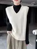 Nuevo Chaleco de Punto de Lana Pura con Cuello en V para Otoño/Invierno 2026 Color Sólido Patrón Retorcido Sin Mangas Chaleco de Punto para Superponer
