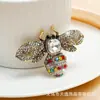 Broche de Abeja con Pedrería Europea y Americana para Hombres y Mujeres, Decoración de Traje de Alta Gama, Accesorios de Broche Corsage Modernos y Personalizados