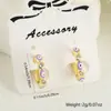 Pendientes de Ojo Maligno Chapados en Oro Real de Cobre de 18 Quilates con Micro Circonio Moda Venta Caliente Sentido de Diseño de Nicho Especial Transfronterizo