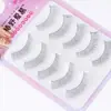Pestañas postizas naturales cepilladas pestañas postizas suaves de hada cinco pares completos de pestañas postizas artificiales diarias lisas