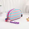 Nueva Bolsa de Maquillaje Rayada con Conchas Organizador Portátil de Artículos de Tocador Bolsa Pequeña de Lavado para Viaje Bolsa de Gran Capacidad