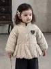Conjunto de inverno acolchoado de algodão para crianças, jaqueta de algodão com bolinhas para meninas pequenas, calças de inverno estilosas e casuais, roupas de inverno para meninas