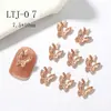 Decorações Vazadas de Borboleta para Nail Art, Mini Enfeites Populares de Borboleta para Unhas, Design de Duas Asas, Estilo Iridescente de Luxo Leve