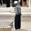 Conjunto de Primavera y Otoño para Niñas 2026 Nuevo Casual Estilo Coreano Niños Medianos y Grandes Sudadera con Capucha Rayada Pantalones de Pierna Ancha Moderno