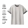 Camiseta de Manga Corta Redonda de Dos Colores de Modal Modelo Nuevo Verano 2026 para Hombre