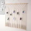 Nova Decoração de Quarto Estilo Escandinavo Novo Tapeçaria Tecida à Mão com Corda de Algodão Decoração de Parede para Casa Franja Fundo para Parede de Fotos