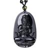 Colgante de jade de los ocho Guardianes de obsidiana de los 12 signos del zodiaco para hombres y mujeres, colgante de Buda del nacimiento de los 12 signos del zodiaco