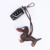Llavero Creativo Lindo Estilo Europeo Perro Salchicha Cuero PU Colgante de Bolsa Joyería para Llaves de Coche Venta Caliente de Comercio Exterior Explosiones