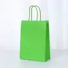 Punto 26 Color sólido Bolsa de mano de papel Kraft para llevar a mano Bolsa de regalo Bolsa de papel de envolver estilo Ins venta al por mayor