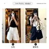 Shorts rectos de lino estilo "old money" para mujer, shorts casuales de pierna ancha de algodón-lino finos de verano, pantalones de longitud media