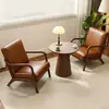 Cadeira Sofá Solitária de Madeira Maciça para Hotel e Pousada, Sofá de Lazer para Apartamento Pequeno, Conjunto de Mesa e Cadeiras para Loja de Chá com Leite e Café