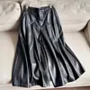 Nueva Colección Otoño 2026: Pantalones Falda Anchos Cropped de Cuero Proteico Elegantes al por Mayor H15FK8510