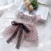 Ropa para Mascotas, Vestido de Encaje de Lunares para Perro, Vestido de Princesa Transpirable con Protección Solar, Ropa para Gatos, Lindo y Dulce