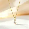 Collar con colgante de circonita multiforma, bañado en oro, con diseños de corazón, cuadrado, diamante y gota, cadena para la clavícula en forma de estrella, joyería versátil y sencilla para ventas transfronterizas