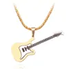 Collar Colgante de Guitarra Esmaltado Personalizado de Aleación Fundida a Presión con Goteo de Aceite, Joyería de Venta Directa de Fábrica