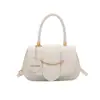 Elegante diseño de hebilla metálica, bolso de mano simple y elegante para otoño/invierno para mujer, con correa de hombro desmontable, se puede llevar como bolso de hombro o bolso cruzado