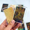 Thangka Colorido Ouro Puro 999 Adesivo para Celular Samantabhadra Manjushri Rei dos Tesouros de Buda Tara Branca Adesivo Dourado Cartão Portátil