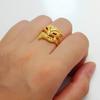 Anillo Caliente de Zorro de Fuego Dorado de Vietnam que No se Desvanece Anillo de Explosiones de Moneda Europea para Mujer Joyería de Boda