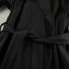 2026 Europeo y Americano Primavera y Verano Nuevo Cardigan Negro de Malla con Cordones Camisón Sexy Transparente de Manga Larga Corto Ropa de Casa para Mujer