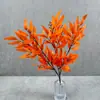 Simulación de hojas y enredaderas, hojas de sauce, boda, diseño de camino de boda, simulación de planta verde, tela estampada en seda, paquete de hojas de sauce