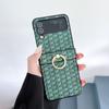Para Funda de Teléfono Móvil Samsung ZFlip5 Hebilla Trenzada con Huella Digital Zflip3/4 Soporte Plegable Funda Protectora Todo Incluido Transfronteriza
