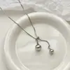 Bloguera surcoreana con collar de gota de agua de tamaño plateado, colgante largo, diseño de nicho, cadena de suéter de alta gama, accesorios