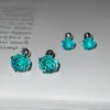 Pendientes de Menta Azul de Verano, Súper Brillantes con Diamantes, Exquisitos Clavos para el Cartílago, Clavos Únicos de Alta Gama para el Lóbulo, Pendientes Únicos y Hermosos