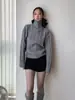 Dorothy Gray Moda Coreana Jacquard Gola Alta Tricô Preguiçoso Versátil Suéter Tricô Top para Mulheres