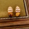 Brincos de Tarraxa Redondos de Zircônia Cúbica Usados Vintage Olho de Tigre Leve Luxo Toque de Alto Padrão Modernos Exquisitos Versáteis Acessórios de Brinco