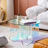 Procesamiento y Personalización de Muebles Acrílicos, Mesa Redonda Transparente, Cubierta de Mesa de Vidrio Templado, Fabricante de Mesa de Café Personalizada para Apartamentos Pequeños Hecho a Mano