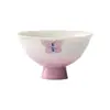 Taza de Té con Mariposas de Cortina de Perlas de Pie Alto y Boca de Flor Estilo Dinastías Tang y Song, Juego de Té Kung Fu, Taza de Maestro Cerámica para el Hogar, Taza de Cata, Taza Individual